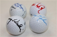 Davis Love III, Al Geiberger, Larry Nelson & Lanny Wadkins Signed Golf Balls JSA ALOA