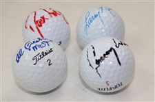 Davis Love III, Al Geiberger, Larry Nelson & Lanny Wadkins Signed Golf Balls JSA ALOA