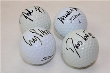 Mark O'Meara, Corey Pavin, Davis Love III & Brad Faxon Signed Golf Balls JSA ALOA