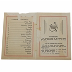 Vintage c.1940s Augusta National Golf Club Scorecard with Stymie & Caddy Fee