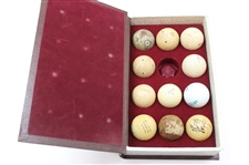 Eleven (11) Various Golf Balls in ;The Anthology of Golf' Box