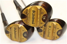 (3) High Lofted Woods 10, 12, 14 St. Andrews Stamped