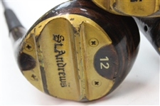 (3) High Lofted Woods 10, 12, 14 St. Andrews Stamped