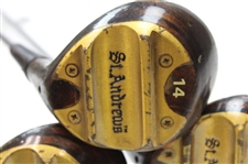 (3) High Lofted Woods 10, 12, 14 St. Andrews Stamped