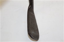 Mashie Iron Circa 1925 Wood Shaft Yale Flag On Back Of Blade