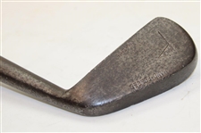 Mashie Iron Circa 1925 Wood Shaft Yale Flag On Back Of Blade