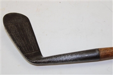 Mashie Iron Circa 1925 Wood Shaft Yale Flag On Back Of Blade
