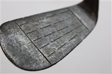 Mashie Iron Circa 1925 Wood Shaft Yale Flag On Back Of Blade