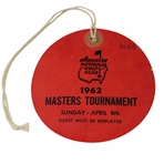 1962 Masters Tournament Sunday Fourth & Final Rd Ticket #3668 - Arnold Palmer Winner