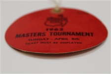 1962 Masters Tournament Sunday Fourth & Final Rd Ticket #3668 - Arnold Palmer Winner
