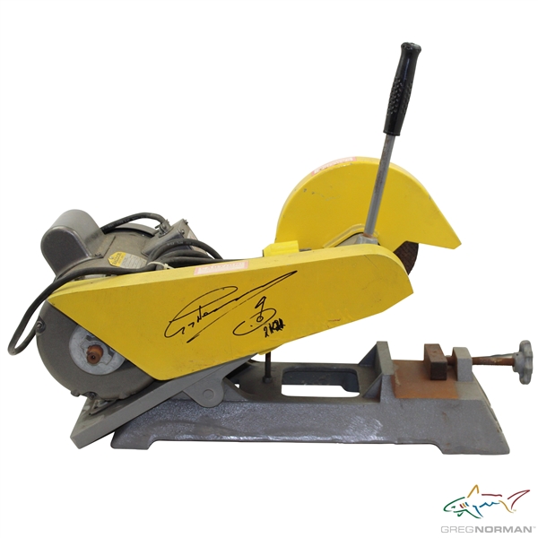 Greg Norman Signed Personal Used Kalamazoo Industries Chop Off KI Saw Baldor Motor JSA ALOA