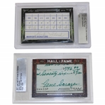 Gene Sarazen 2021 WGHoF Cut Edition & 2014 Jack Fleck/Ray Floyd 1/1 Legends of Links BECKETT