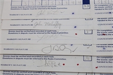 Twenty (20) 1989 Bank of Boston Classic Official Tournament Used Scorecards - 40 Signatures!