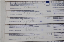 Twenty (20) 1989 Bank of Boston Classic Official Tournament Used Scorecards - 40 Signatures!