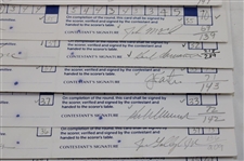 Twenty (20) 1989 Bank of Boston Classic Official Tournament Used Scorecards - 40 Signatures!