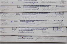 Twenty (20) 1989 Bank of Boston Classic Official Tournament Used Scorecards - 40 Signatures!