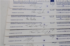 Twenty (20) 1989 Bank of Boston Classic Official Tournament Used Scorecards - 40 Signatures!