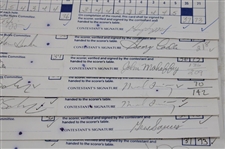 Twenty (20) 1989 Bank of Boston Classic Official Tournament Used Scorecards - 40 Signatures!