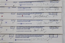 Twenty (20) 1989 Bank of Boston Classic Official Tournament Used Scorecards - 40 Signatures!