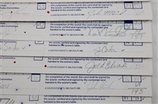 Twenty (20) 1989 Bank of Boston Classic Official Tournament Used Scorecards - 40 Signatures!