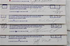 Twenty (20) 1989 Bank of Boston Classic Official Tournament Used Scorecards - 40 Signatures!