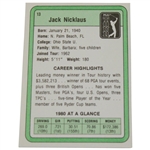 Jack Nicklaus Signed 1981 Donruss Golf Card #13 JSA ALOA
