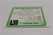 Jack Nicklaus Signed 1981 Donruss Golf Card #13 JSA ALOA