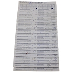 Twenty (20) 1989 Bank of Boston Classic Official Tournament Used Scorecards - 40 Signatures!