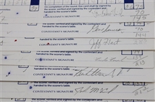 Twenty (20) 1989 Bank of Boston Classic Official Tournament Used Scorecards - 40 Signatures!