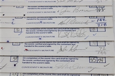 Twenty (20) 1989 Bank of Boston Classic Official Tournament Used Scorecards - 40 Signatures!