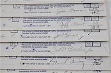 Twenty (20) 1989 Bank of Boston Classic Official Tournament Used Scorecards - 40 Signatures!
