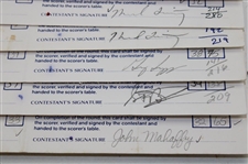 Twenty (20) 1989 Bank of Boston Classic Official Tournament Used Scorecards - 40 Signatures!