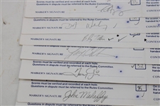 Twenty-Three (23) 1989 Bank of Boston Classic Official Tournament Used Scorecards - Over 40 Signatures!
