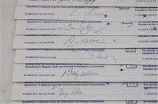 Twenty-Three (23) 1989 Bank of Boston Classic Official Tournament Used Scorecards - Over 40 Signatures!