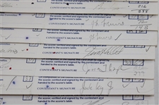 Twenty-Three (23) 1989 Bank of Boston Classic Official Tournament Used Scorecards - Over 40 Signatures!