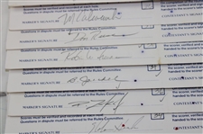Twenty-Three (23) 1989 Bank of Boston Classic Official Tournament Used Scorecards - Over 40 Signatures!