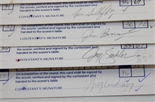 Twenty-Three (23) 1989 Bank of Boston Classic Official Tournament Used Scorecards - Over 40 Signatures!