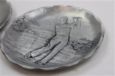 Two (2) Post-Swing Golfer Plates/Dishes by Wendell August Forge