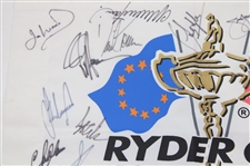 Team USA & Team Europe (23) Signed 2006 Ryder Cup at The K Club Flag JSA ALOA