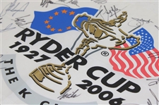 Team USA & Team Europe (23) Signed 2006 Ryder Cup at The K Club Flag JSA ALOA