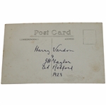 JH Taylor Signed 1923 Vardon vs. Taylor Postcard JSA ALOA