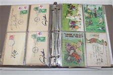 Binder of Postcards & First Day Covers Nelson Watkins & Others