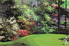Augusta National Golf Club 3 Golfers on Green of 11th Hole Print 