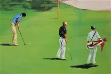 Augusta National Golf Club 3 Golfers on Green of 11th Hole Print 
