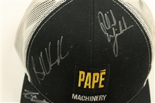 Mickeslon, Koepka, Bryson, DJ & others Signed Pape Machinery Logo Trucker Hat JSA ALOA