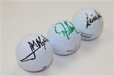 Jose Maria Olazabal, Davis Love  & Nick Price Signed Golf Balls JSA ALOA