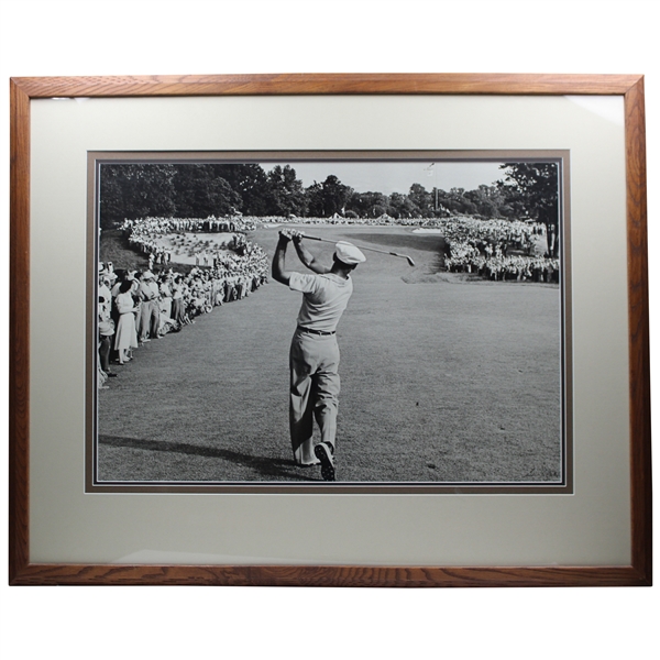 Ben Hogan 1950 US Open 1 Iron Shot on 18th Hole at Merion Photo - Framed & Double Matted 