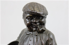 Vintage Patented Golf Caddy Themed Bronzed Spelter 'Peter Putter' Pencil Holder