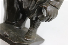 Vintage Patented Golf Caddy Themed Bronzed Spelter 'Peter Putter' Pencil Holder