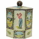 MacGregor Golf Themed Octagonal Tin Container with Lid - Employee Gift - Made in Belgium